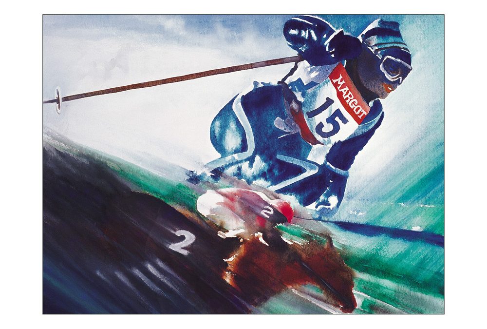 Downhill Ski- and Horse Race